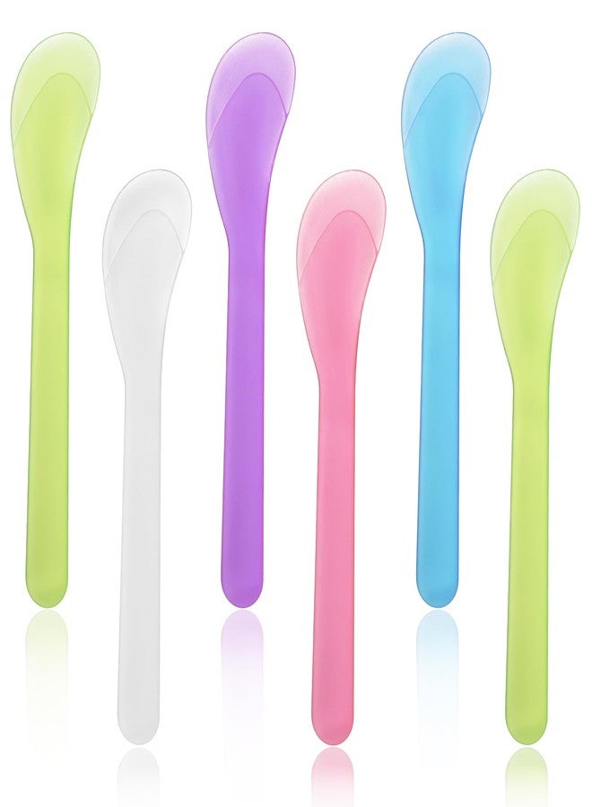 Hariendny 6Pcs 5inch Makeup Scoops 5 Color Plastic Beauty Spoon Facial Cream Brush Cosmetic Spatula Mask Mixing Spoon Reusable Facial Skin Care Tools for Lotions Moisturizers DIY Cream Mixing and Sampling - Image 1